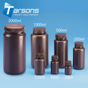 褐色広口試薬瓶 500ml (容器:HDPE製/蓋:PP製)